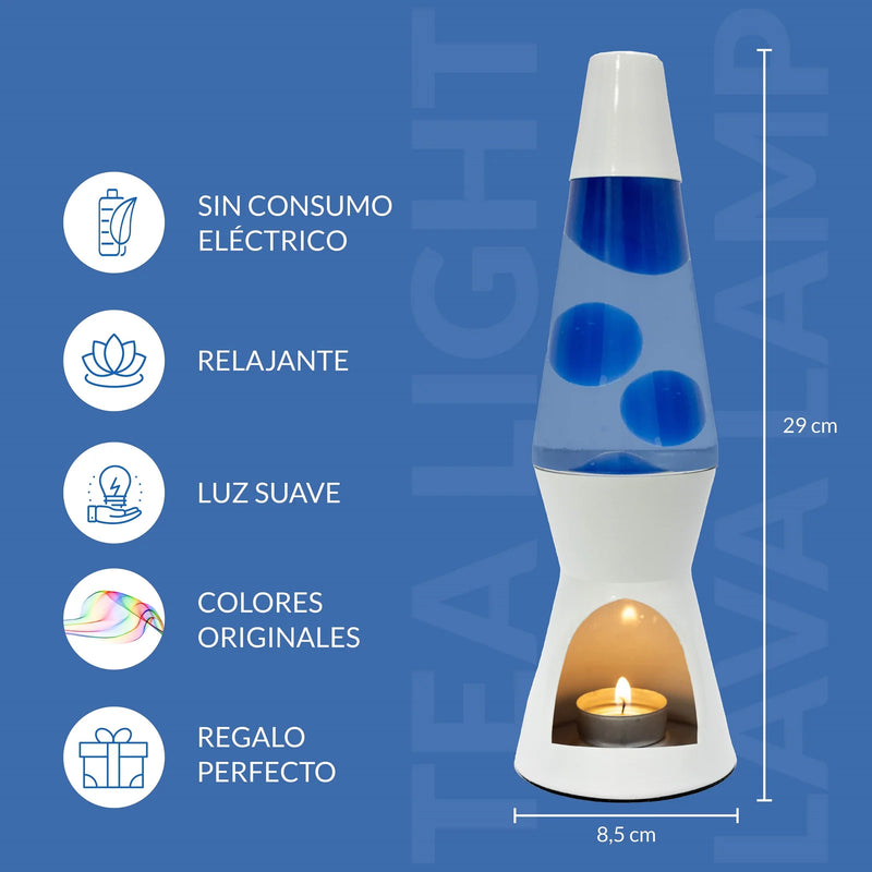 Lámpara de lava Vela Fisura - Blanca y azul