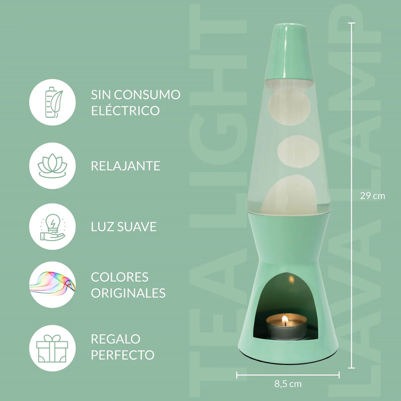 Lámpara de lava Vela Fisura - Menta y blanca