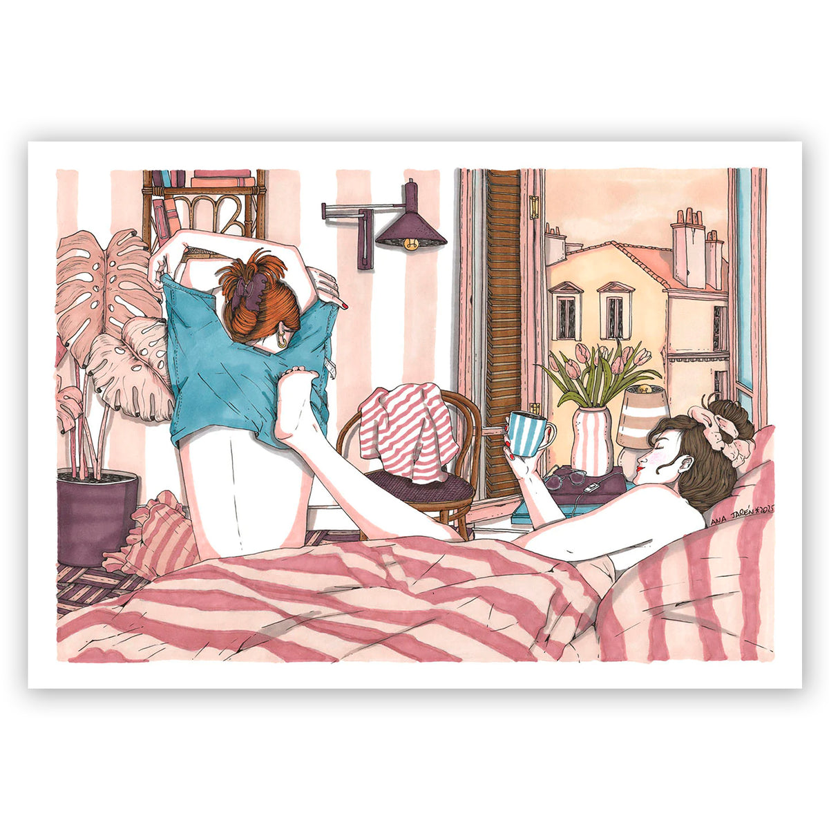 Print de Ana Jarén A4 - "Ven a la cama"