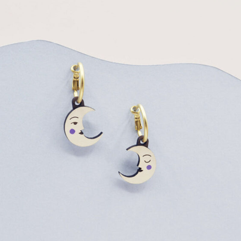 Pendientes de aro Materia Rica - Violet crescent luna 🌙