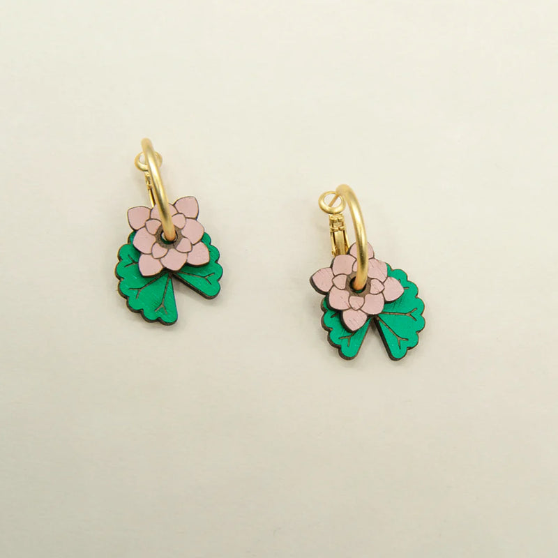 Pendientes de aro Materia Rica - Water Lilies