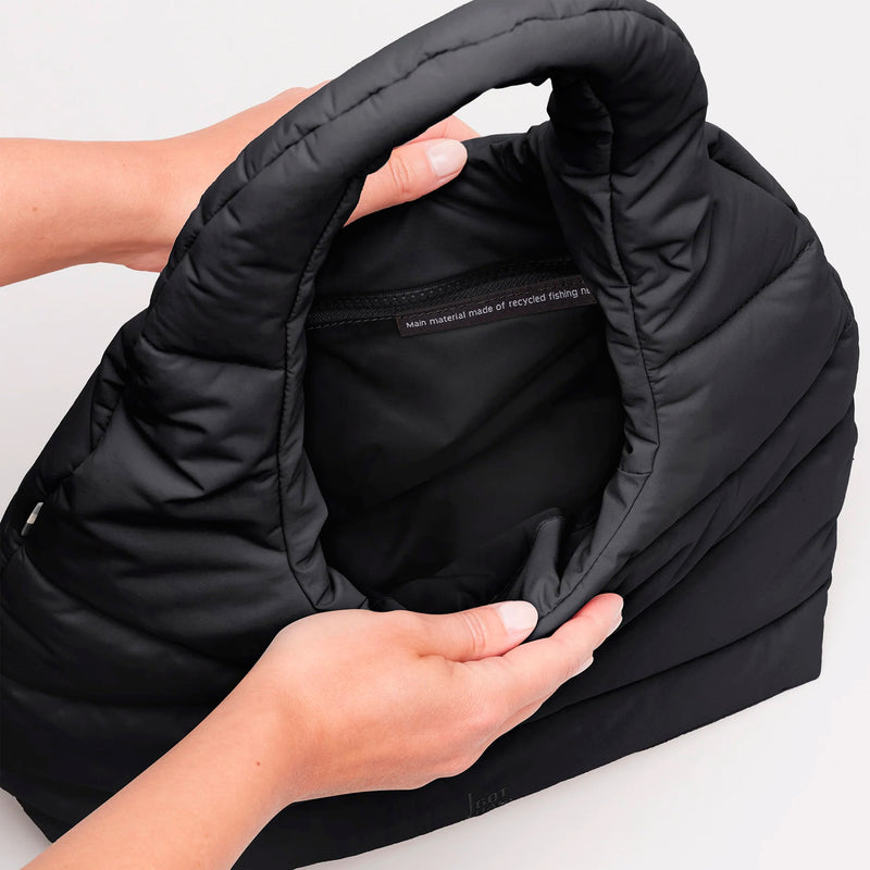 Bolso Got Bag - Wavy Puffer Shoulder Bag Black