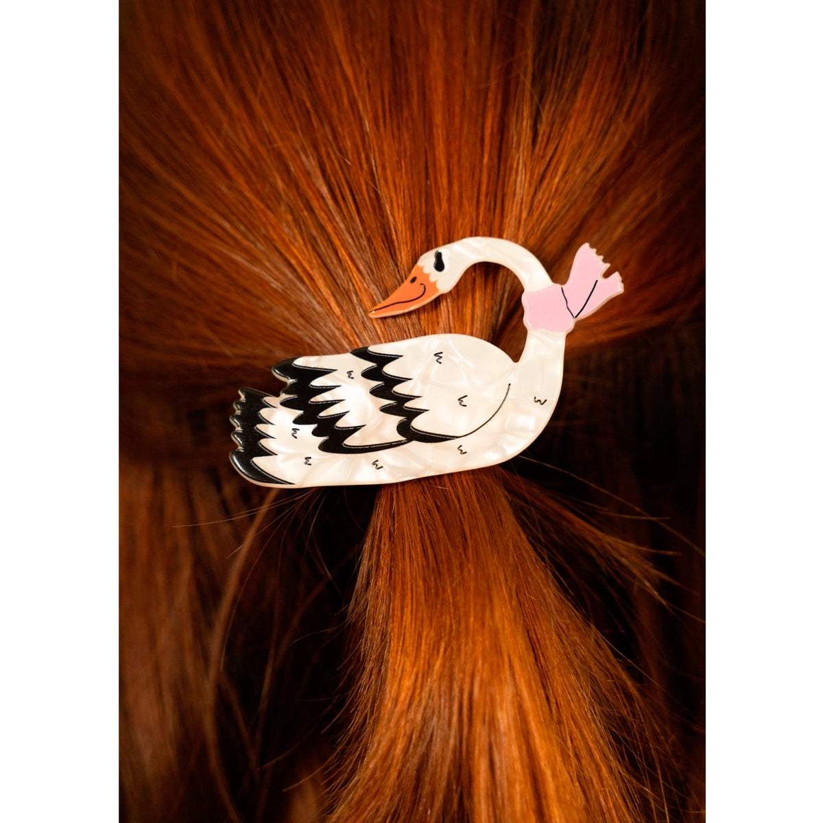 Pasador para el pelo grande Miss Feathers - Winter Swan