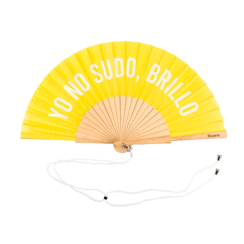 Abanico Fisura - "Yo no sudo, brillo" amarillo