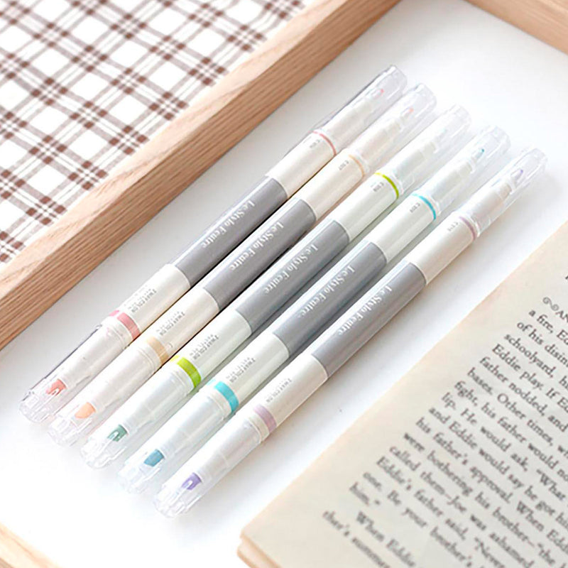 Rotuladores pastel doble punta - Pack de 5