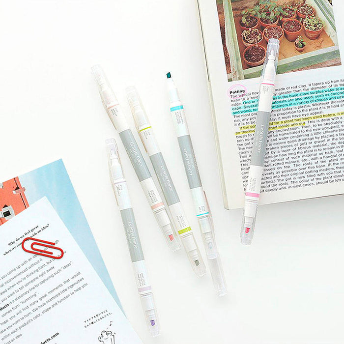 Rotuladores pastel doble punta - Pack de 5