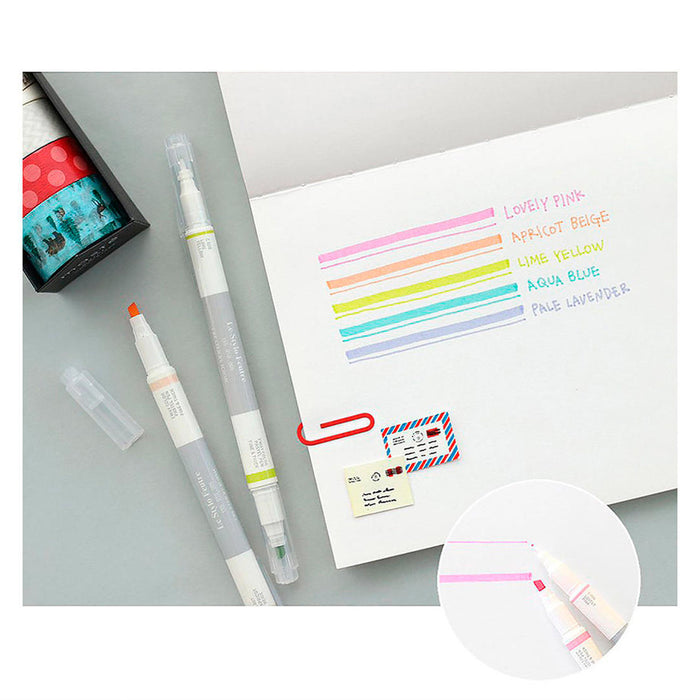 Rotuladores pastel doble punta - Pack de 5