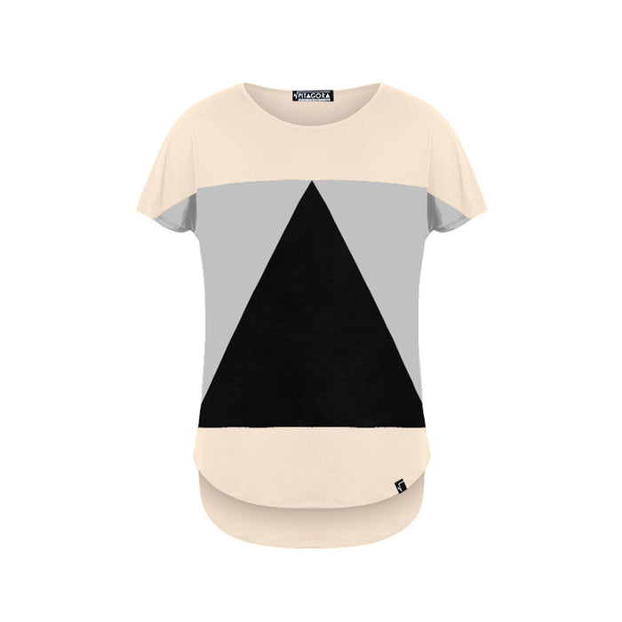 Camiseta Pitagora - Aequilaterus Beige Azul claro Triángulo Negro