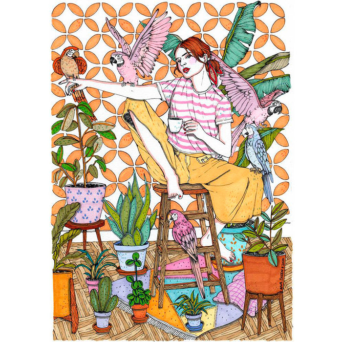 Print de Ana Jarén A4 - "Parrots"