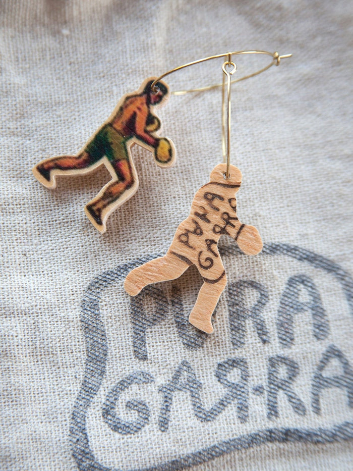 Pendientes de madera Pura Garra - Boxing