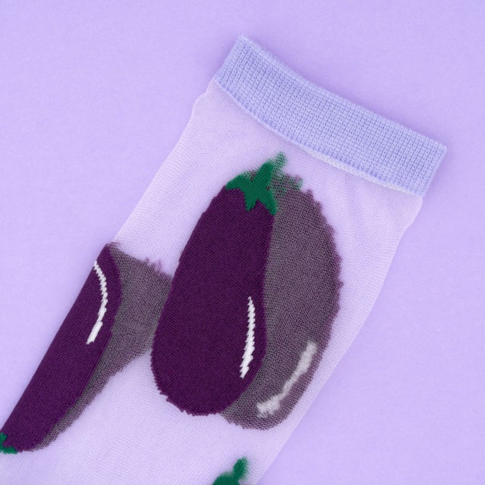 Calcetines transparentes - Berenjenas