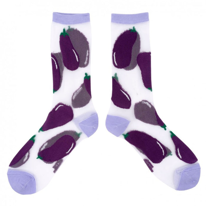 Calcetines transparentes - Berenjenas