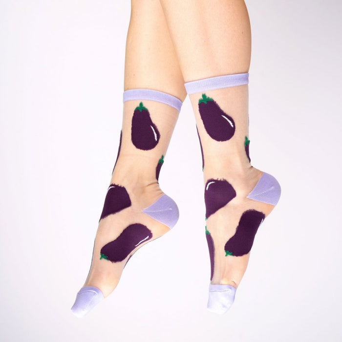 Calcetines transparentes - Berenjenas