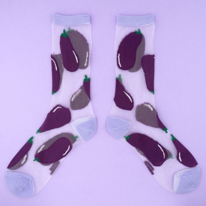 Calcetines transparentes - Berenjenas