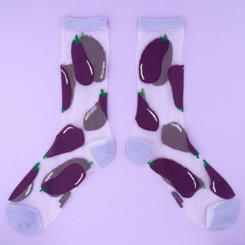Calcetines transparentes - Berenjenas