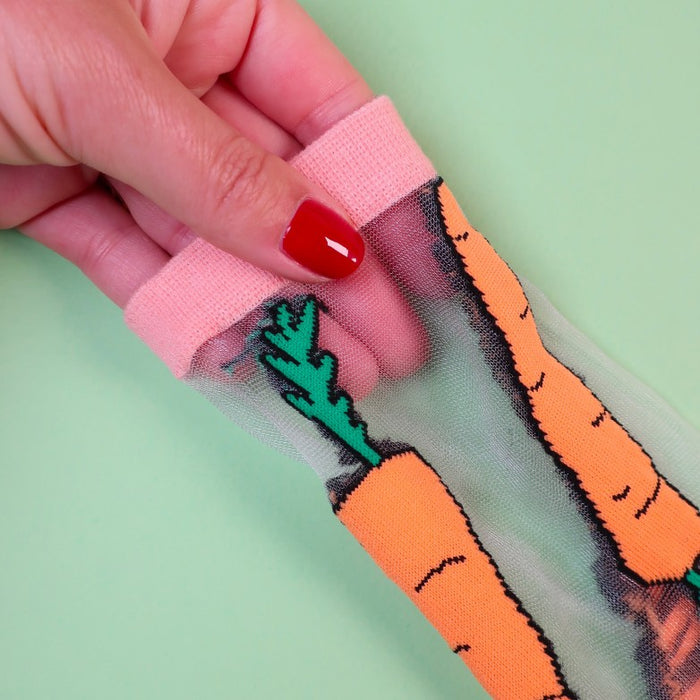 Calcetines transparentes -Zanahorias