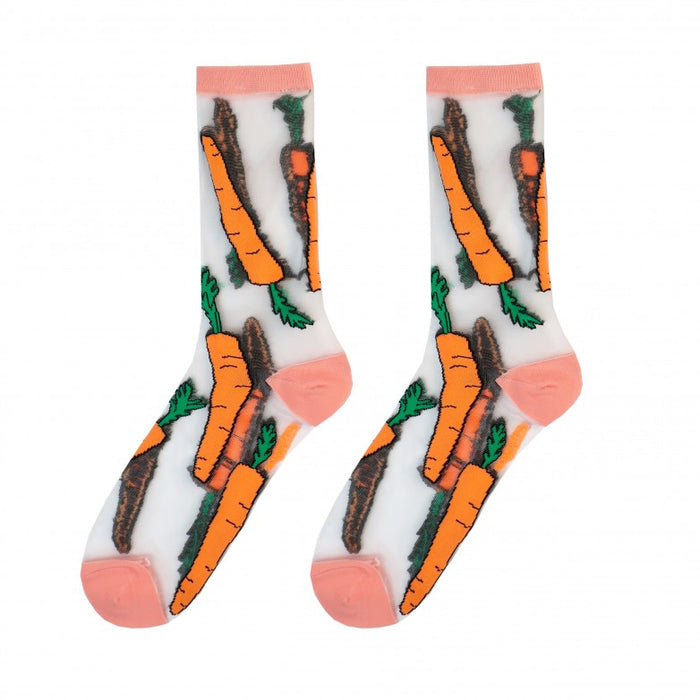 Calcetines transparentes -Zanahorias