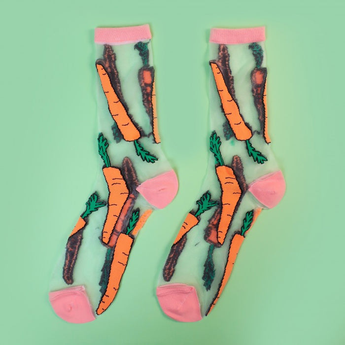 Calcetines transparentes -Zanahorias