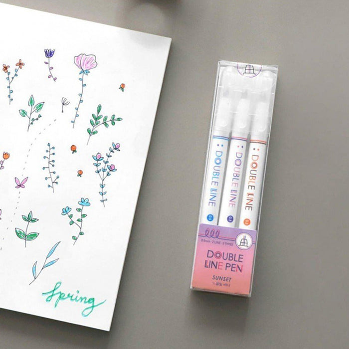 Set Rotuladores doble línea - Sunset