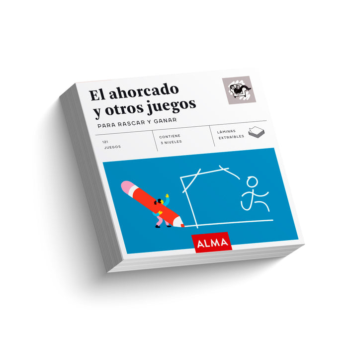 Librito de juego del ahorcado y otros juegos clásicos en formato rasca-rasca.
