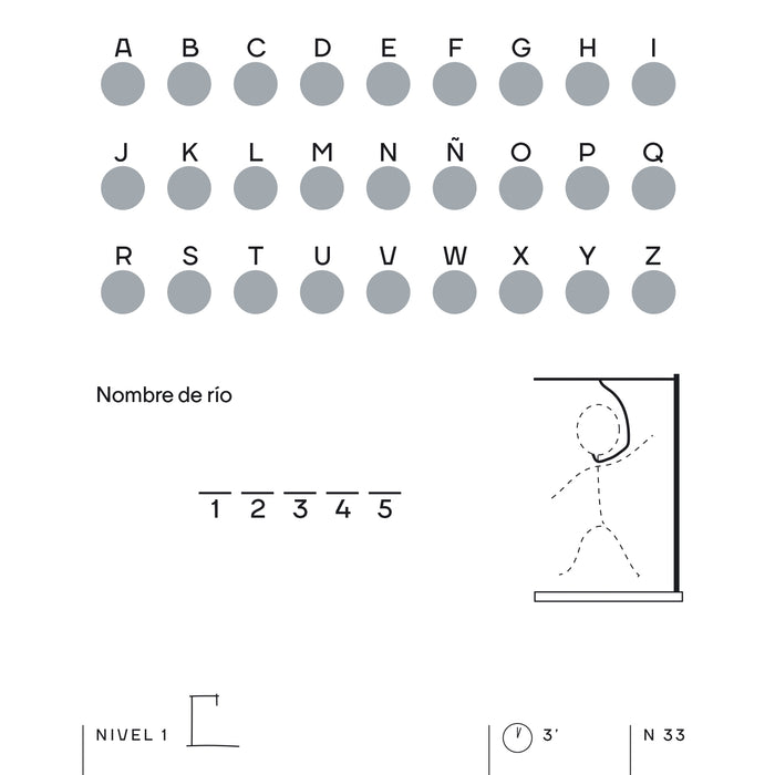 Librito de juego del ahorcado y otros juegos clásicos en formato rasca-rasca. Página interior.