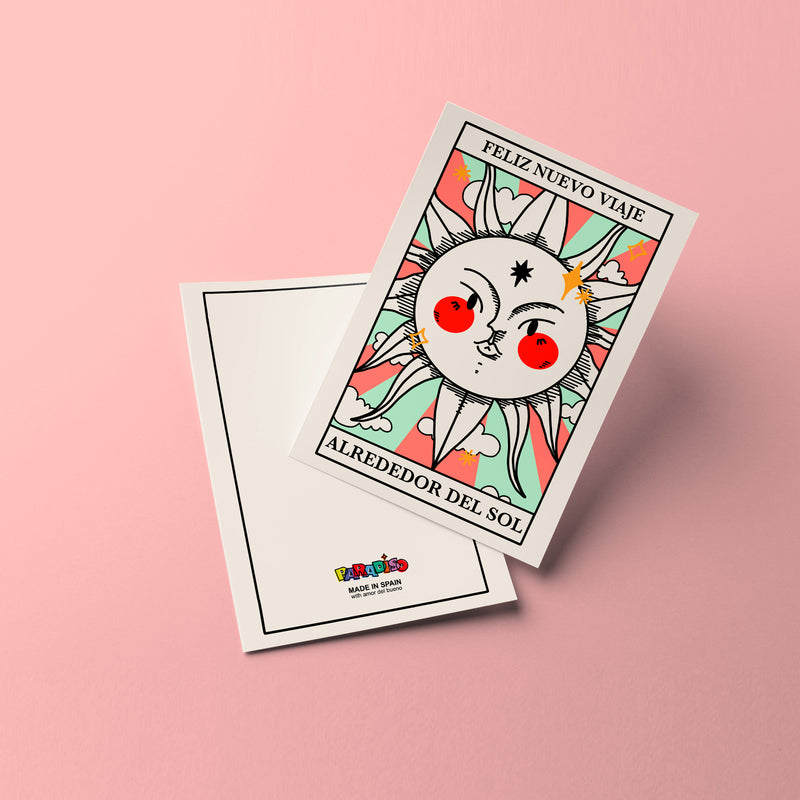 Postal - "Feliz nuevo viaje alrededor del sol"