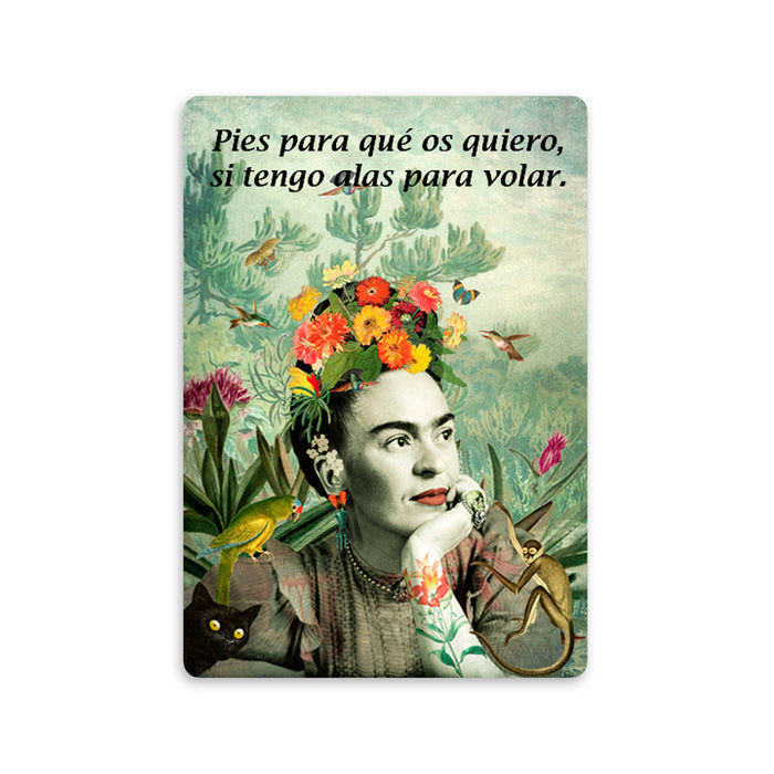 Postal - "Pies para qué os quiero, si tengo alas para volar"