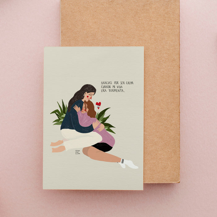 Postal de Pesadaperoalegre - "Gracias por ser calma cuando mi vida era tormenta"