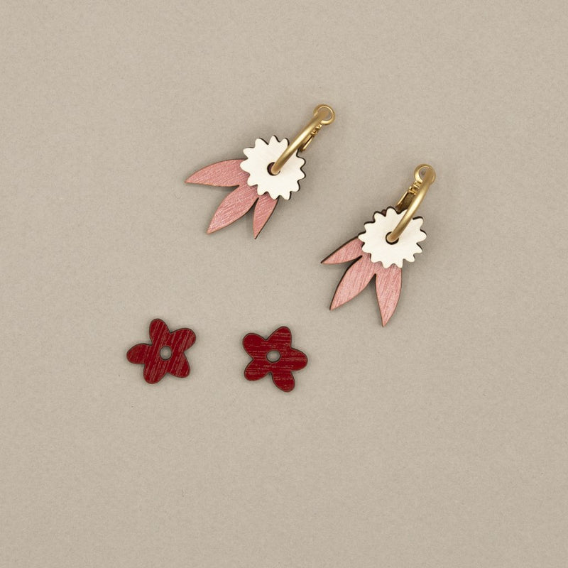 Pendientes de aro - Blush garden