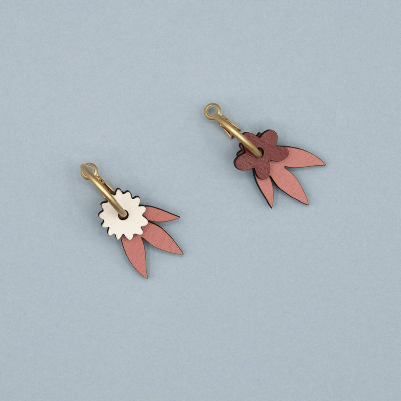 Pendientes de aro - Blush garden