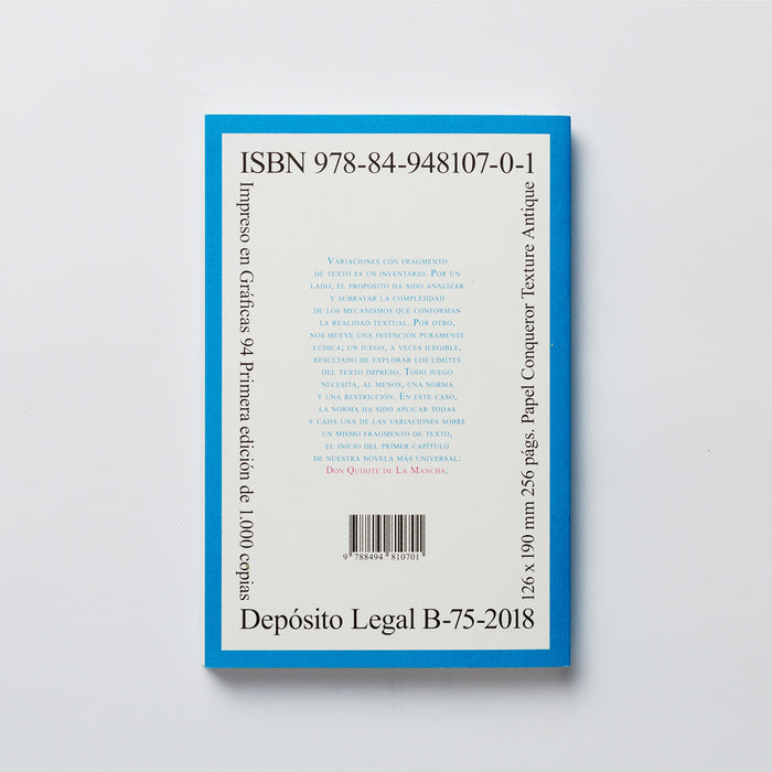 Libro - "Variaciones con fragmento de texto" de Jaime Narváez