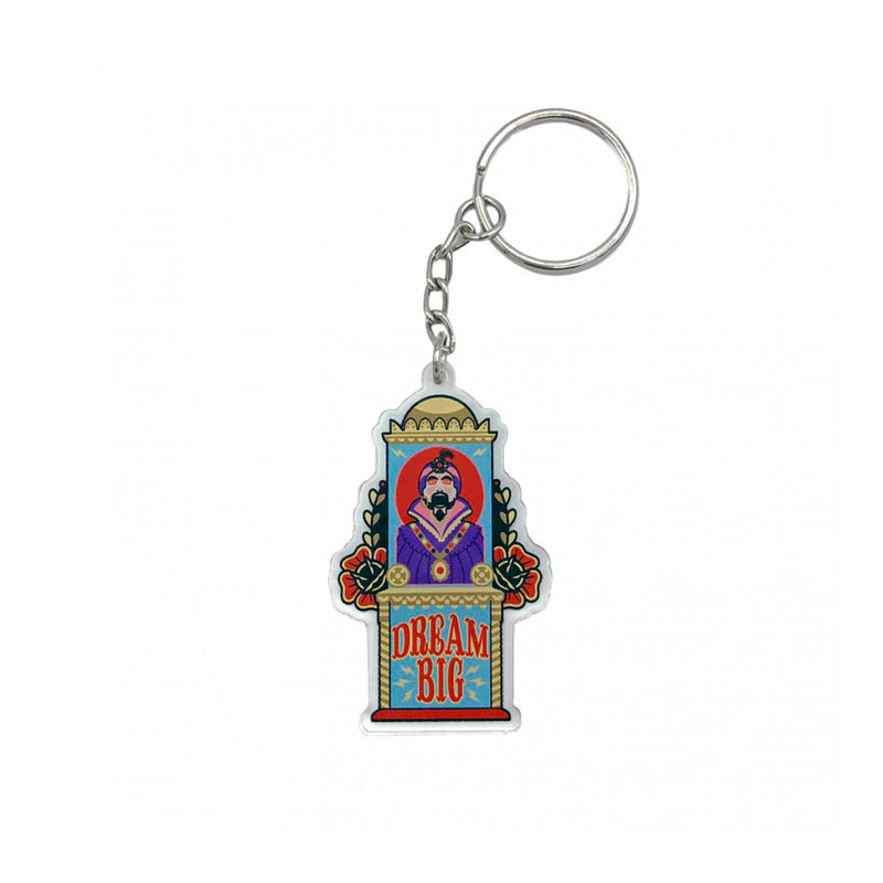 Llavero acrílico representando la cabina del adivino Zoltar de la película Big.