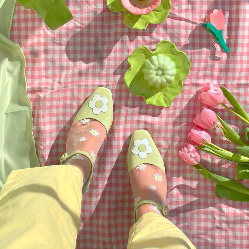 Calcetines transparentes - Margaritas