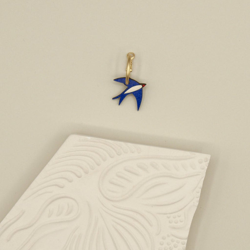 Pendientes de aro - Navy blue swallow