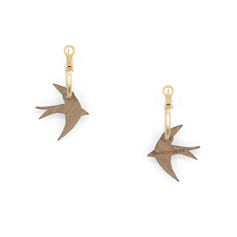 Pendientes de aro - Navy blue swallow