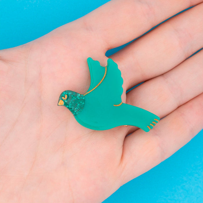 Pasador de pelo - Pájaro verde 🐦