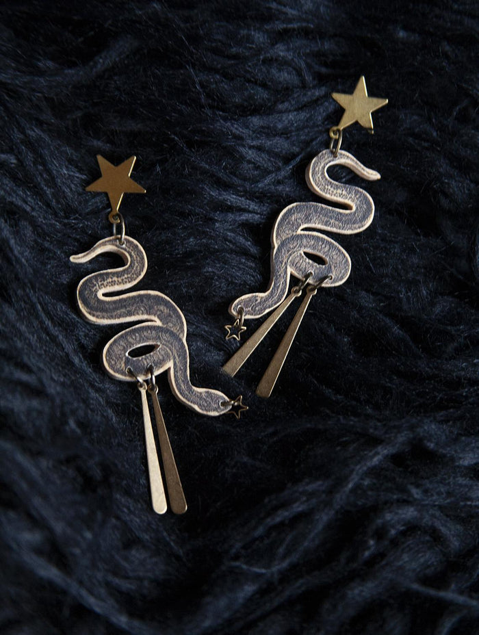 Pendientes Pura Garra - Serpiente de Cascabel con Estrella