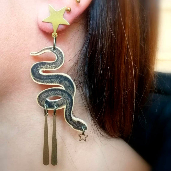 Pendientes Pura Garra - Serpiente de Cascabel con Estrella