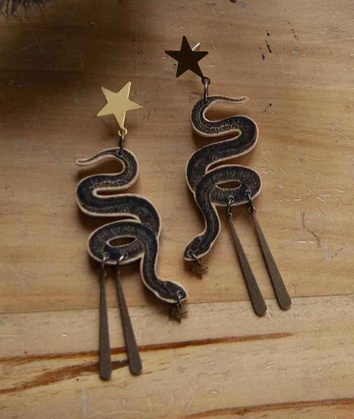 Pendientes Pura Garra - Serpiente de Cascabel con Estrella