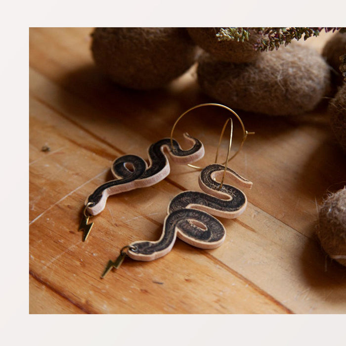 Pendientes Pura Garra - Serpiente de cascabel con rayo