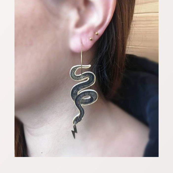 Pendientes Pura Garra - Serpiente de cascabel con rayo