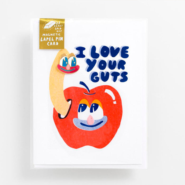 Pin con tarjeta - "I love your guts"