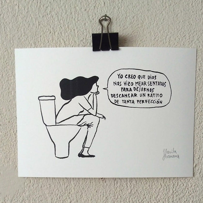 Print de Flavita Banana A4 - "Mear sentadas"