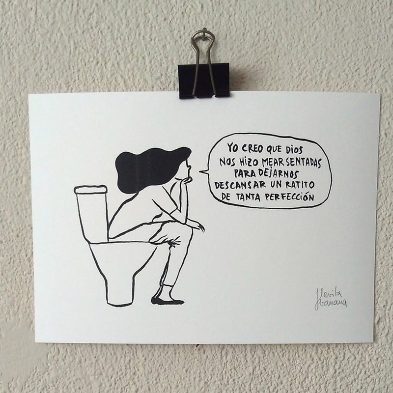 Print de Flavita Banana A4 - "Mear sentadas"