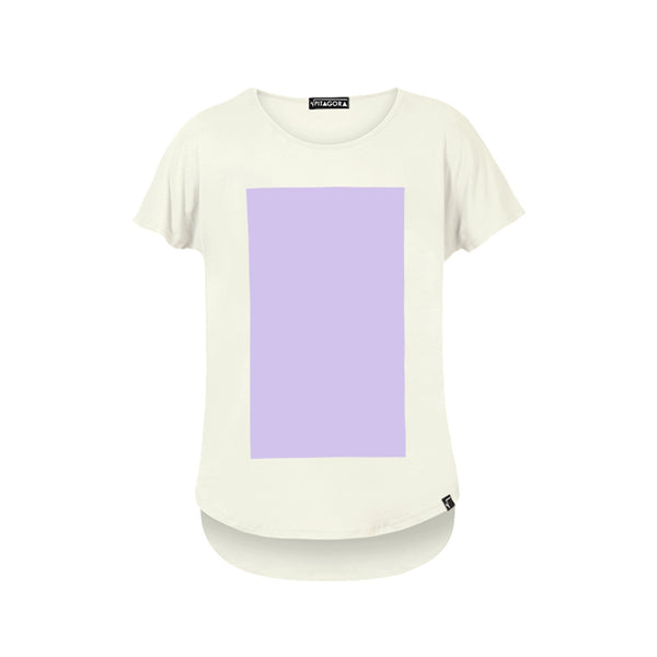 Camiseta Pitagora - Quadrilateral blanco lila