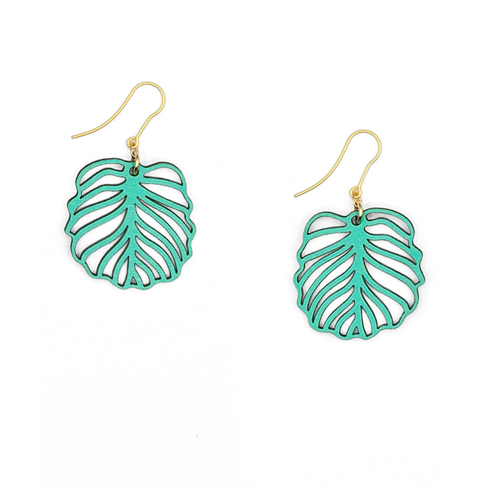 Pendientes reversibles Materia Rica - Stripped Leaf Day