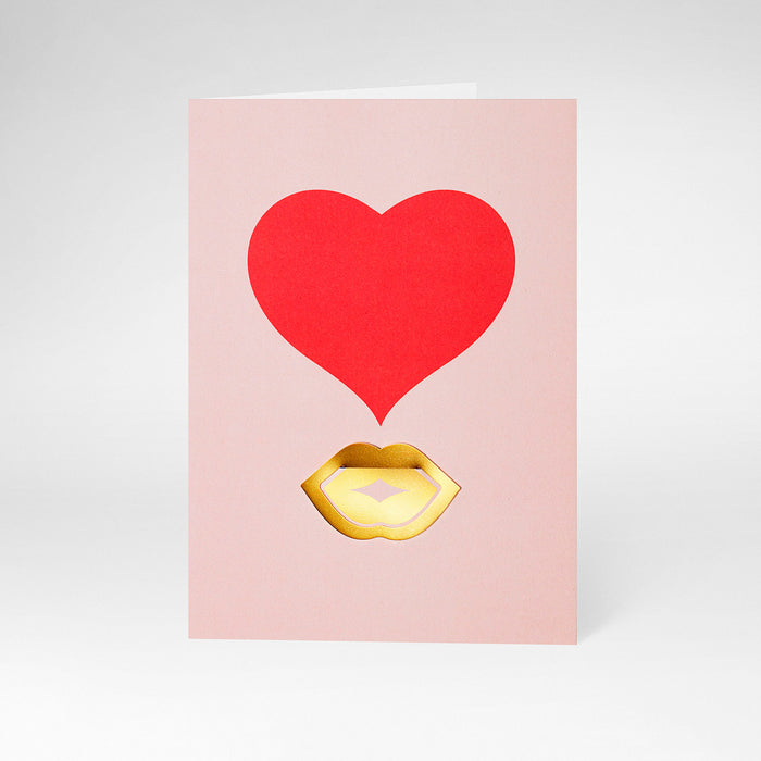 Postal con marcapáginas - Kiss