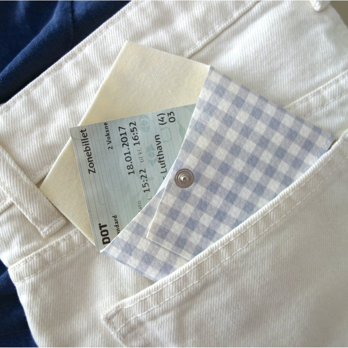 Tarjetero - Vichy azul