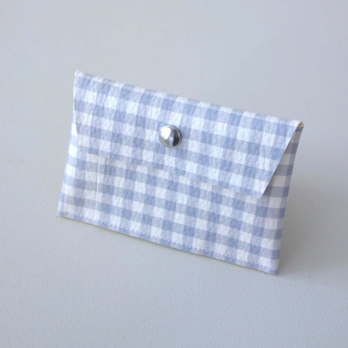 Tarjetero - Vichy azul