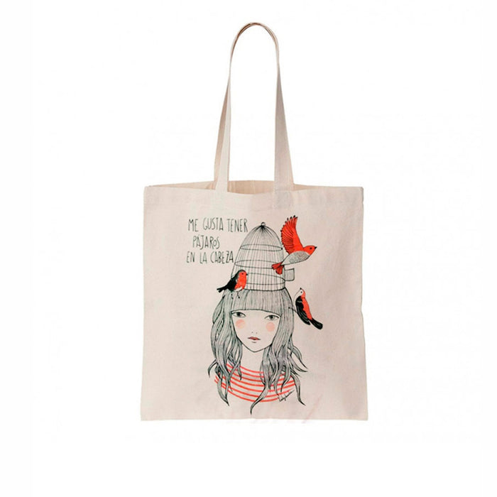Tote bag - Pájaros en la cabeza de Lady Desidia